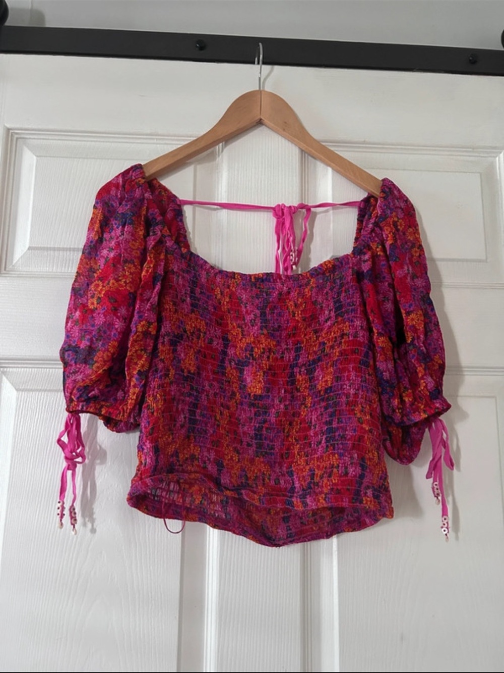 Free People Pink Floral Blouse